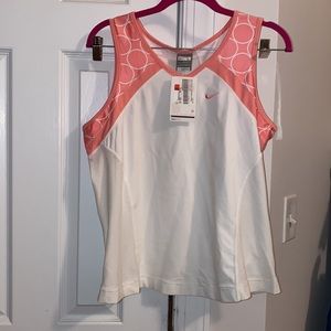 Nike DriFit Tennis Pink/white sleeveless tank shirt NEW w/ tags